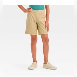 Cat And Jack Boys Flat Front Shorts, Adjustable Waist, At The Knee
